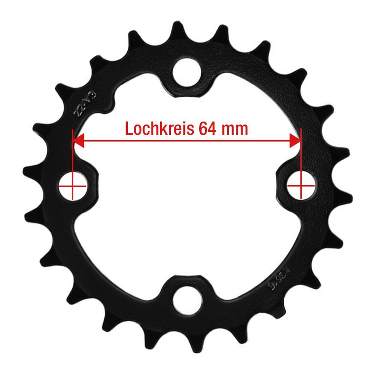 SRAM Kettenblatt MTB 22 Teeth 64 Mm Lochkreis Stahl Black 11 6215 064