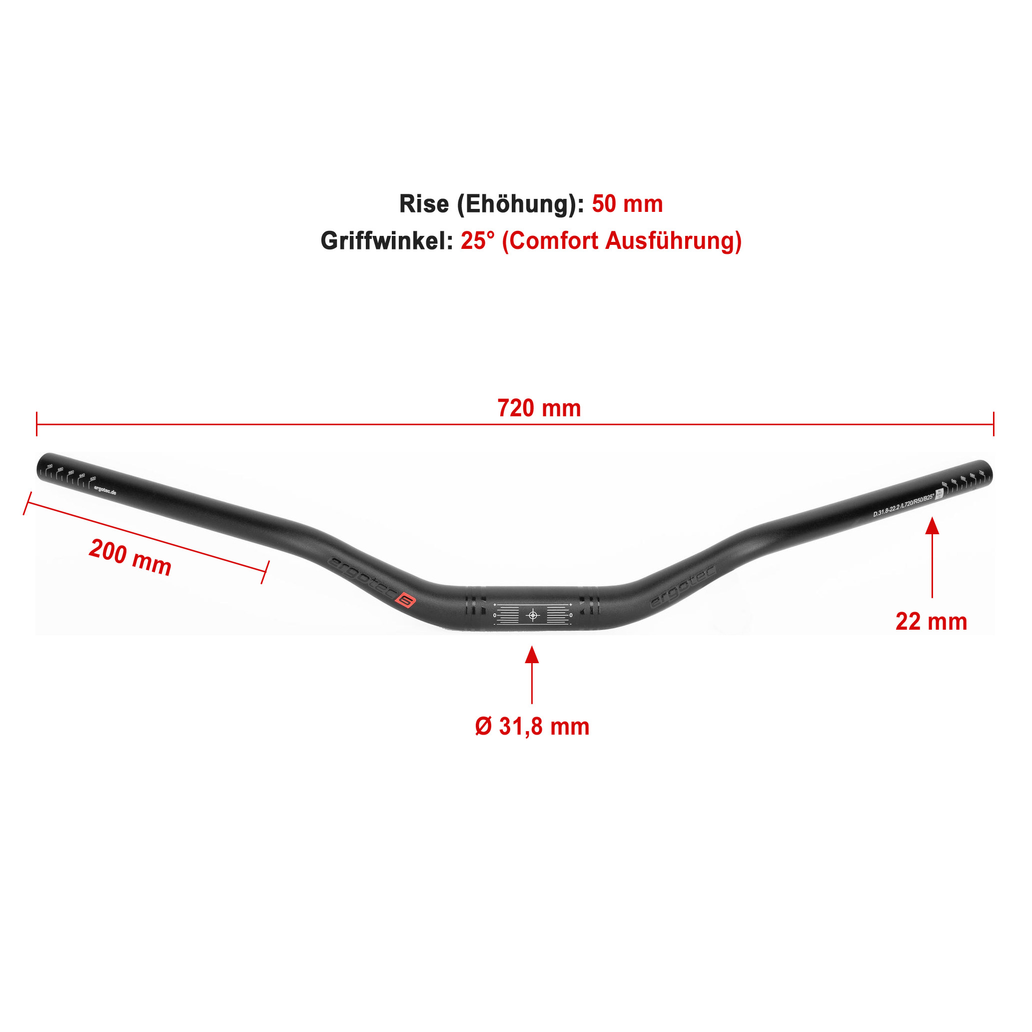 720mm riser bar