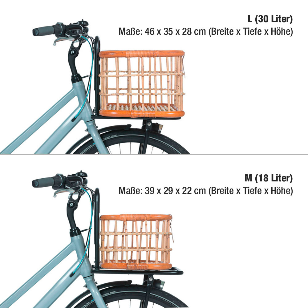 diepte Ondoorzichtig evenwicht Basil Green Life Rattan Bike Basket MIK, Racktime | inkl. MIK Adapter | L  (30 Liter) | BA13080M