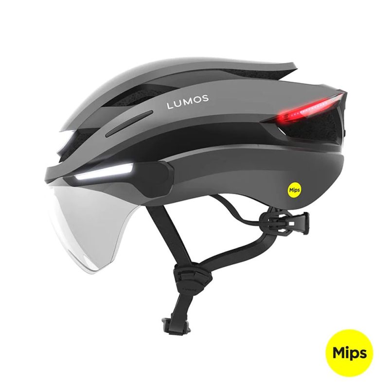 Lumos Ultra E Bike Mips Helmet With Blinkern And Visier Gunmetal Grey M L Cm